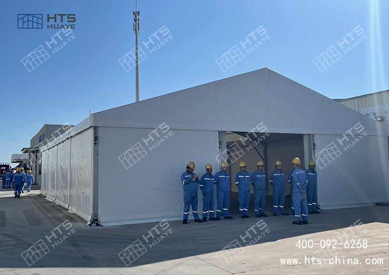 倉庫滿了不用慌，只要廠區有空地用拼裝篷房倉庫短期快速搭建使用